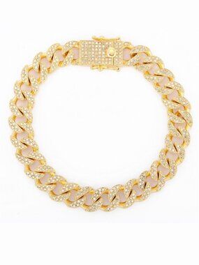 Royal Ice 18K Yellow Gold Diamond Cuban Link Bracelet